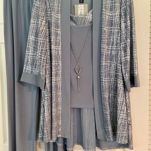 Cocktail Dressy pantsuit. Grandmother of bride or groom. NWT. Slate blue.